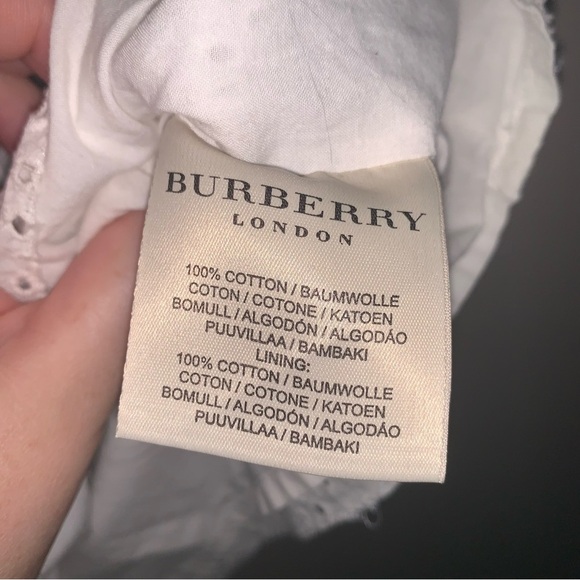 Burberry White Eyelet Peplum Blouse - Picture 4 of 8